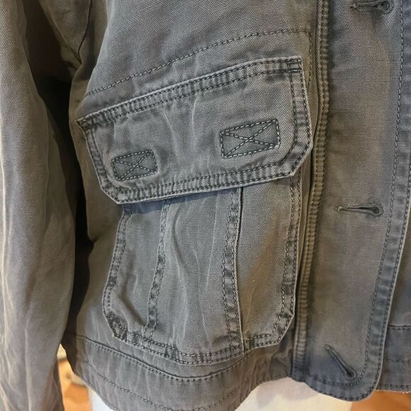 Nwt American eagle women's cropped‎ jacket size medium with zipper and buttons - Picture 6 of 8